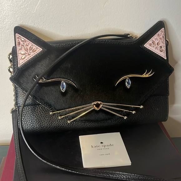 Kate Spade NWOT Jazz Things Up Cat Cali Black Rare Clutch Crossbody Novelty Bag - Picture 2 of 16